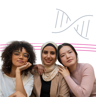 3 women smiling together